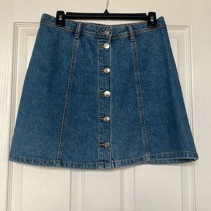Divided H&M Denim Button-Up Skirt